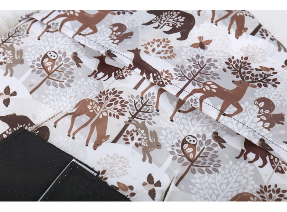 Dětský fusak do kočárku BABYMAM Premium - Zimní les/béžový