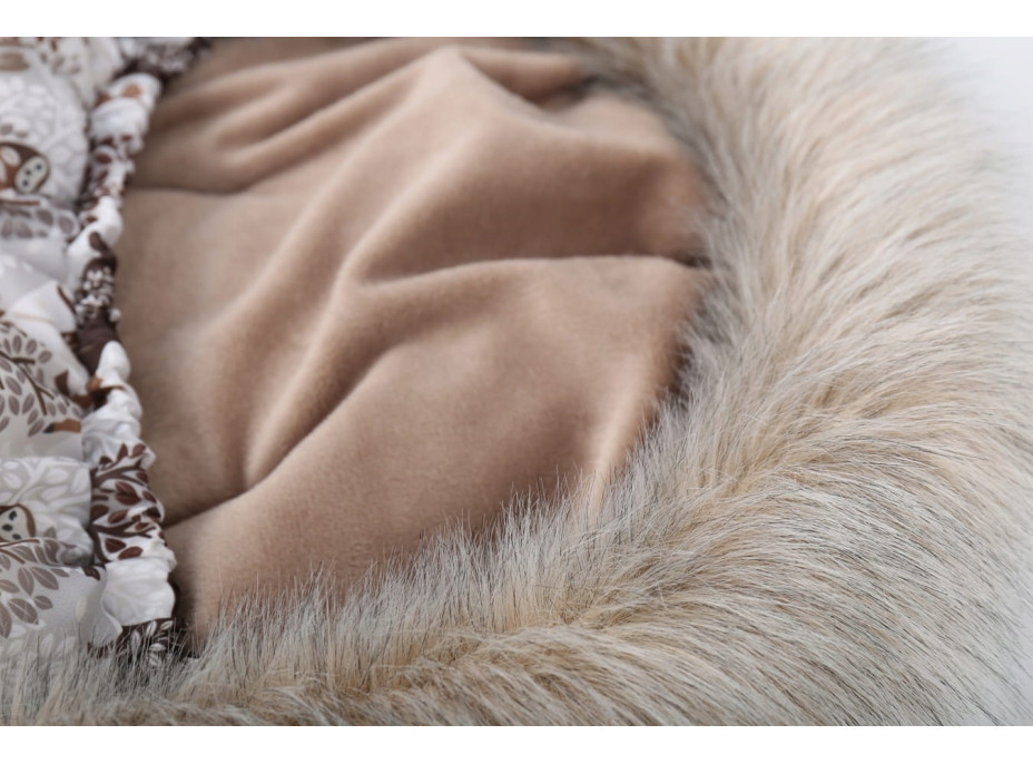 Dětský fusak do kočárku BABYMAM Premium - Zimní les/béžový