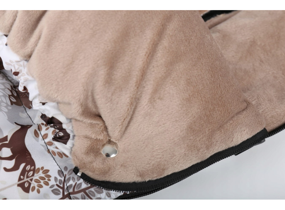 Dětský fusak do kočárku BABYMAM Premium - Zimní les/béžový