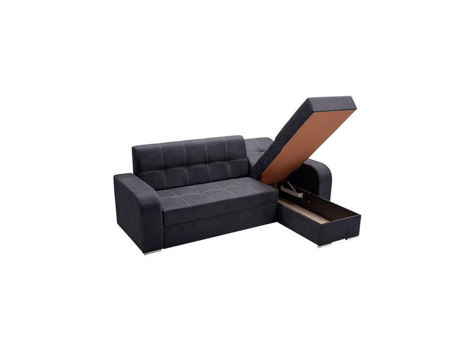 Rohová sedací souprava SOLUŇ - černá, pravá