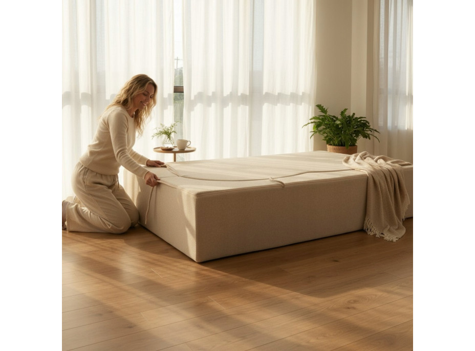 Pěnová pohovka BILL 200 - rozkládací - béžová