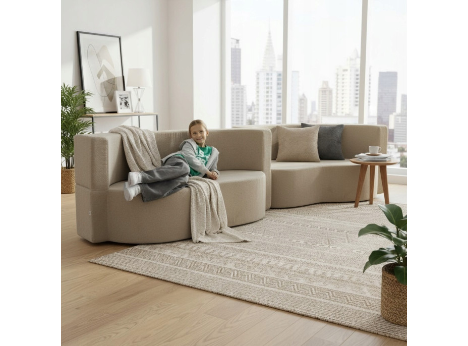 Pěnová pohovka BILL 200 - rozkládací - béžová