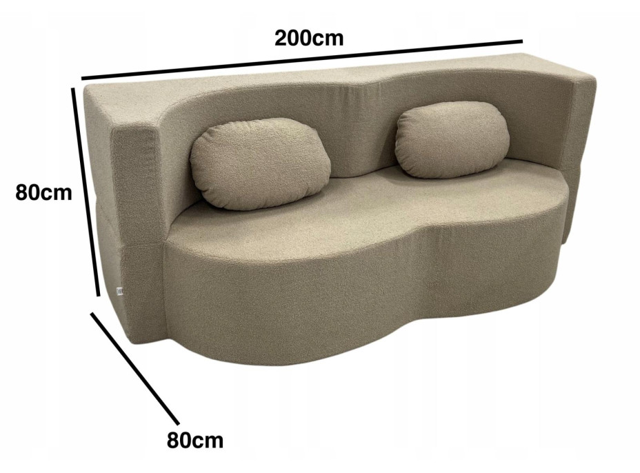 Pěnová pohovka BILL 200 - rozkládací - béžová