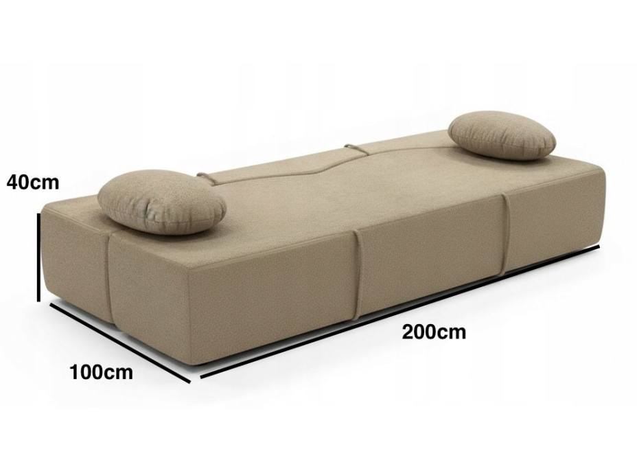 Pěnová pohovka BILL 200 - rozkládací - béžová