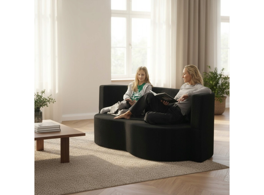 Pěnová pohovka BILL 200 - rozkládací - černá