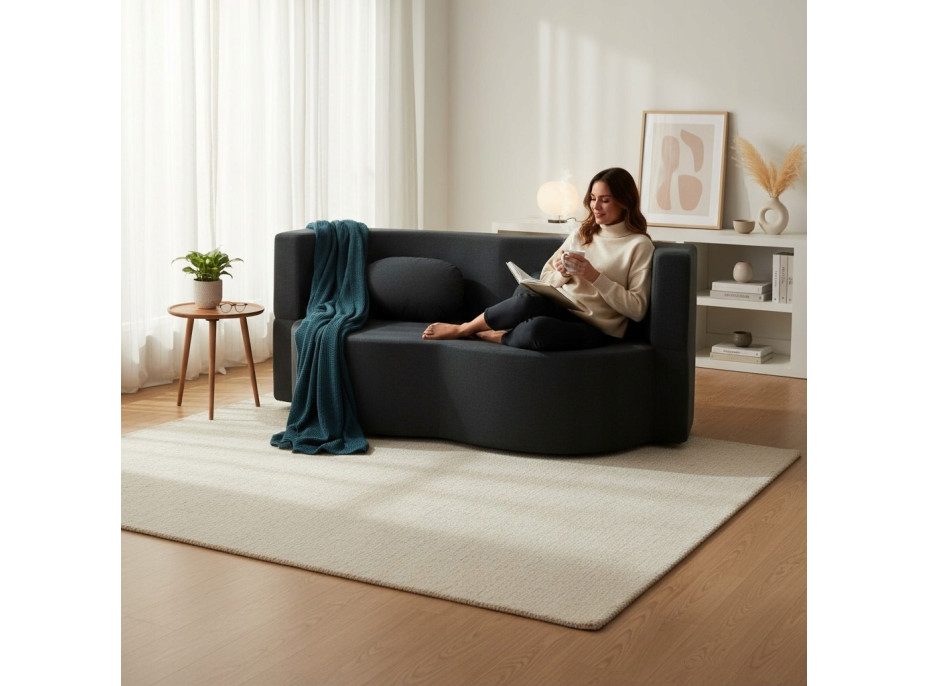 Pěnová pohovka BILL 200 - rozkládací - černá