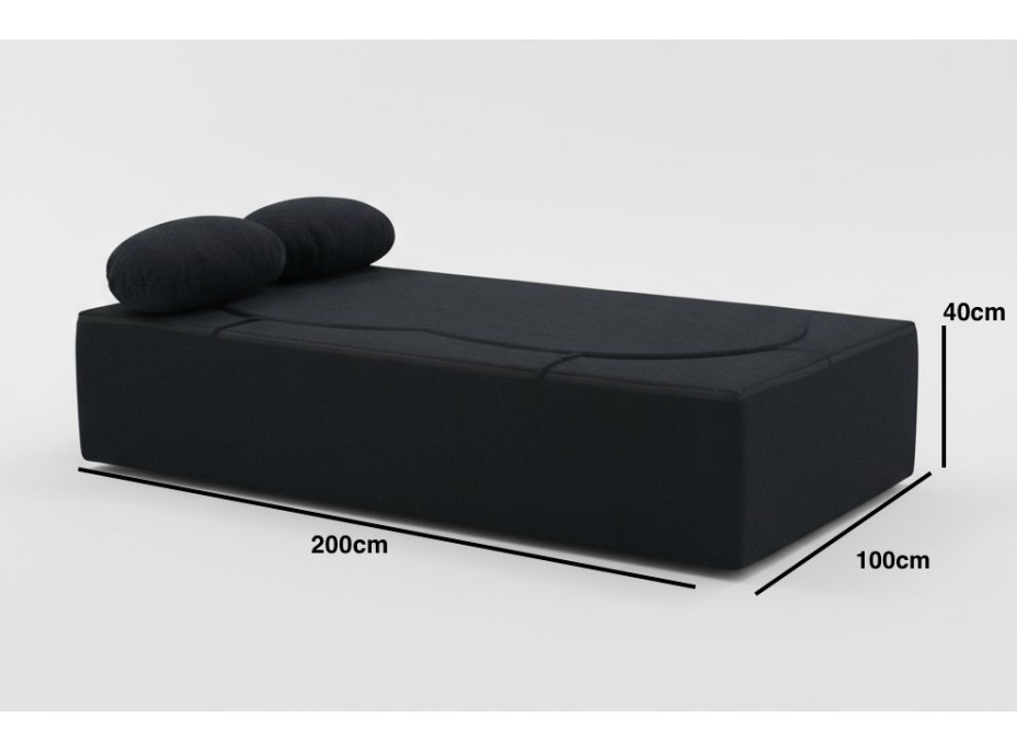 Pěnová pohovka BILL 200 - rozkládací - černá