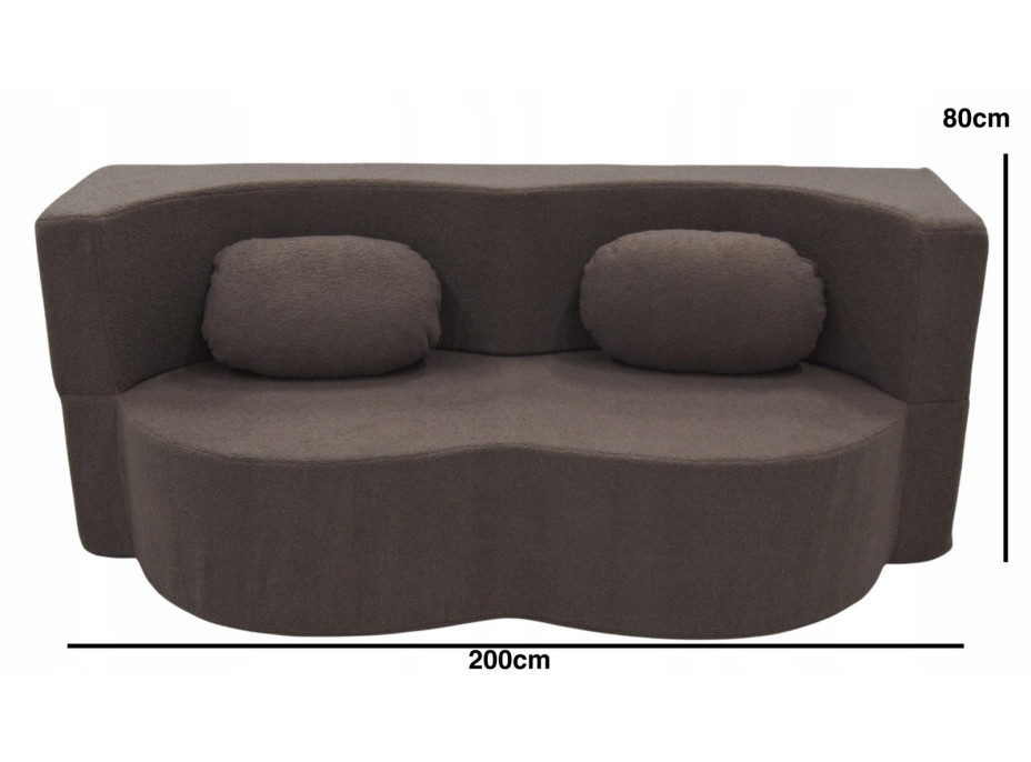 Pěnová pohovka BILL 200 - rozkládací - hnědá