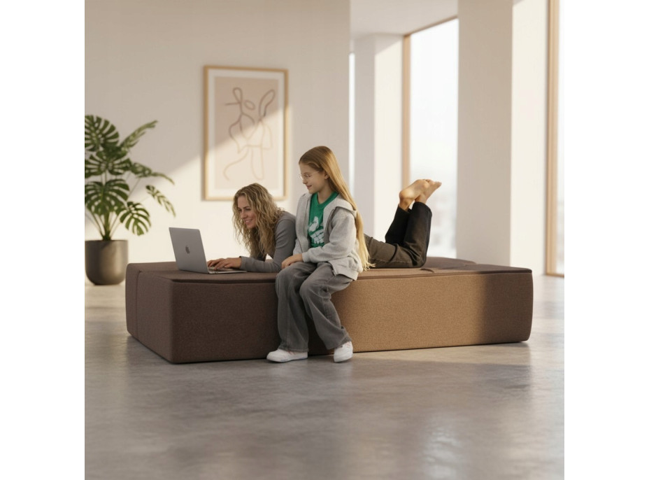 Pěnová pohovka BILL 200 - rozkládací - hnědá