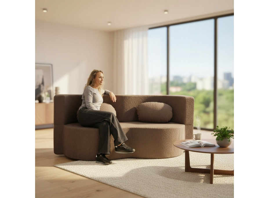 Pěnová pohovka BILL 200 - rozkládací - hnědá