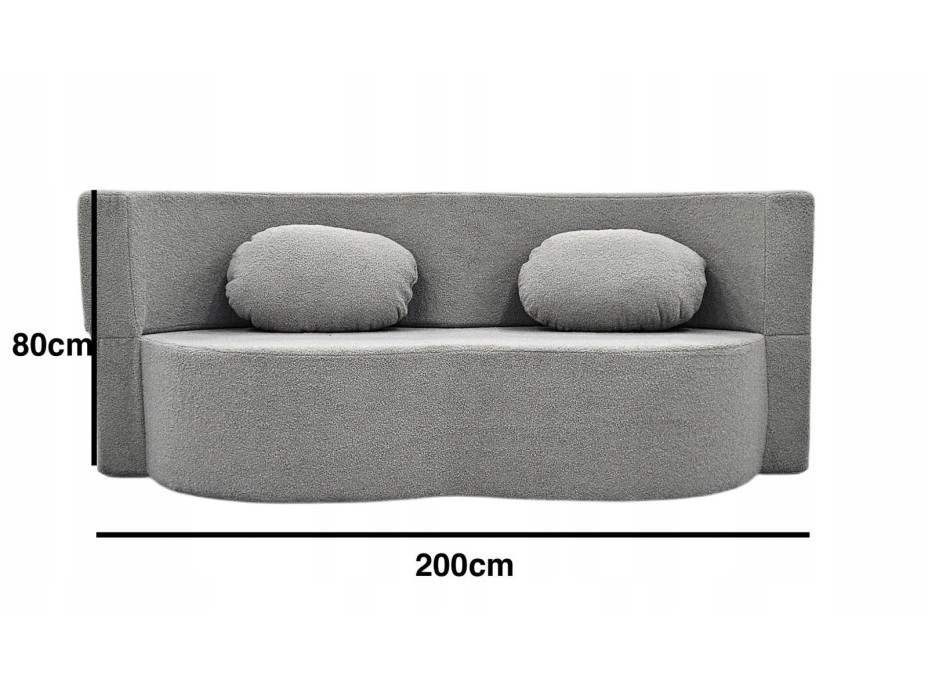 Pěnová pohovka BILL 200 - rozkládací - šedá