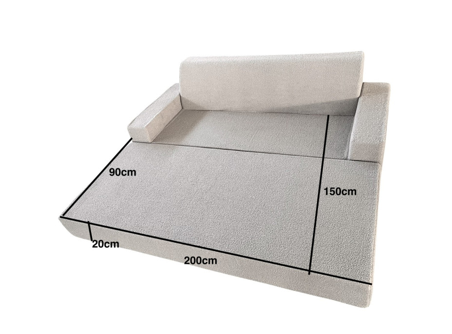 Pěnová pohovka LIVIA 200 - rozkládací - béžová