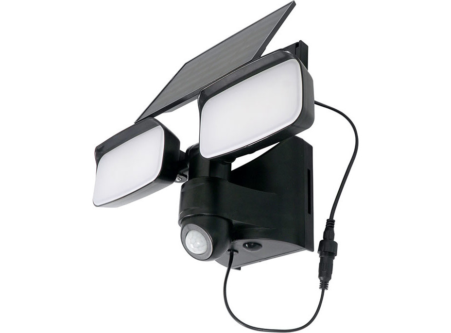 Solight LED solární osvětlení se senzorem, 9W, 850lm, 4000K, Li-Ion, černá