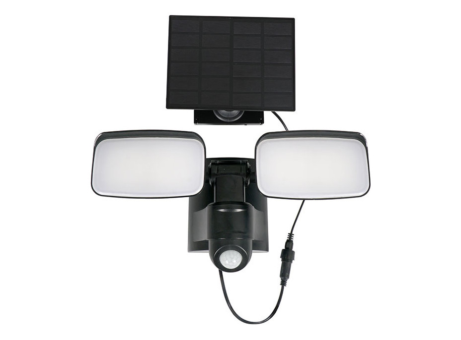 Solight LED solární osvětlení se senzorem, 9W, 850lm, 4000K, Li-Ion, černá