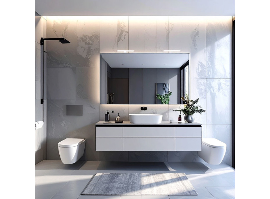 Solight LED koupelnové osvětlení nad zrcadlo 3v1, 7W, 455lm, 4000K, IP44, 40cm, chrom