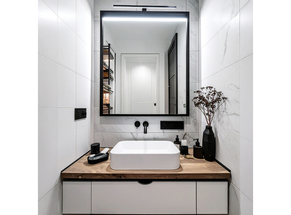 Solight LED koupelnové osvětlení nad zrcadlo 3v1, 12W, 780lm, 4000K, IP44, 60cm, černá