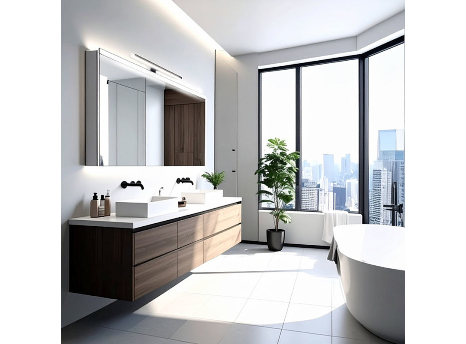 Solight LED koupelnové osvětlení nad zrcadlo 3v1, 12W, 780lm, 4000K, IP44, 60cm, černá