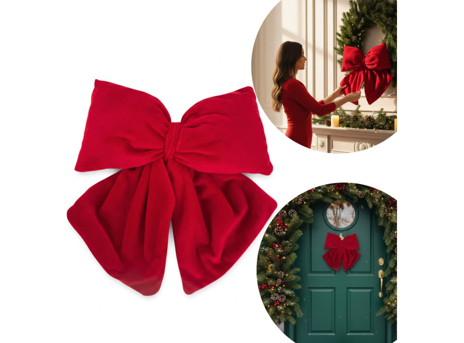 Dekorační mašle Rich Red Bow 29x33 cm - červená