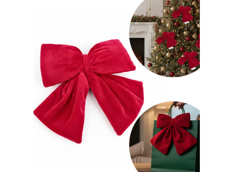 Dekorační mašle Rich Red Bow 14x12,5 cm - červená
