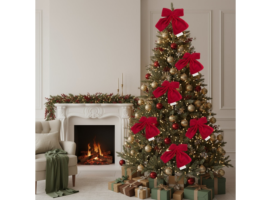 Dekorační mašle Rich Red Bow 14x12,5 cm - červená