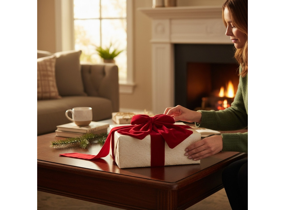 Dekorační mašle Rich Red Bow 14x12,5 cm - červená