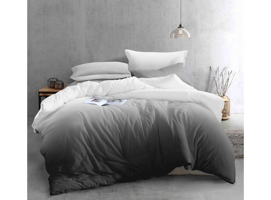 Ložní povlečení z mikrovlákna NATURAL GRAY - 160x200 cm - šedé/bílé
