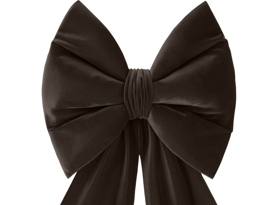 Ozdobná mašle DECO Velvet Glam Bow XXL 48x45x150 cm - hnědá