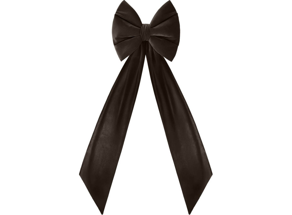 Ozdobná mašle DECO Velvet Glam Bow XXL 48x45x150 cm - hnědá