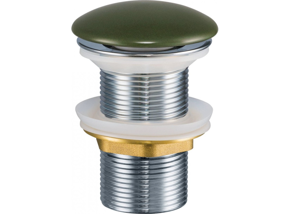 Click/clack zátka - bez přepadu - s keramickou hlavou - zelená matná