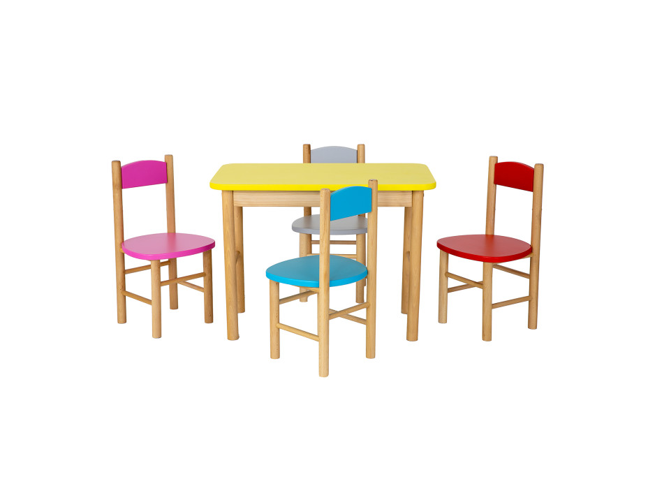 Dětská dřevěná židlička z masivu - barevná