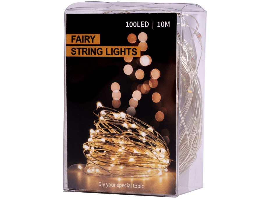 Dekorativní LED světla na drátku - 10m 100LED - multicolour