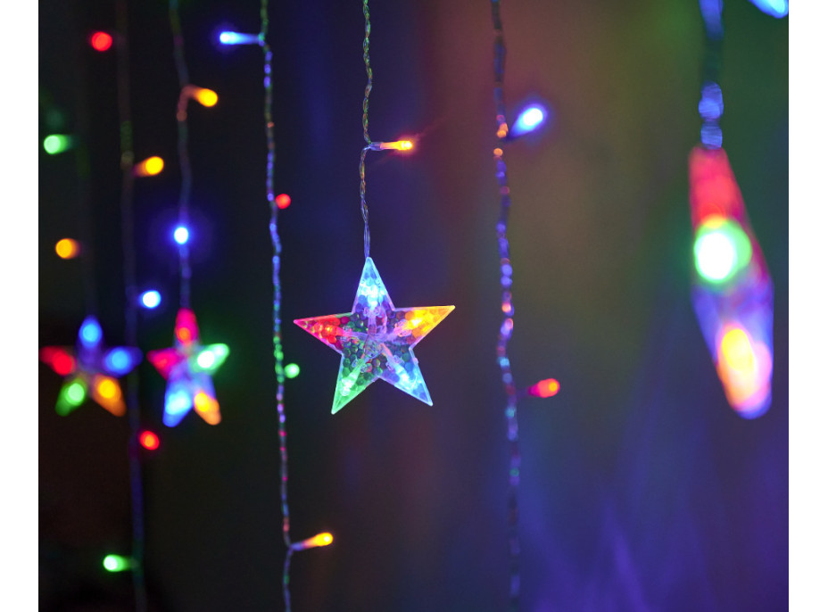 LED světelný závěs Sob, stromeček a zvoneček - 2,5 m 138LED - vícebarevné