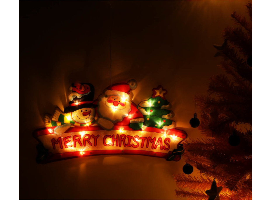 LED závěsná dekorace na okno - Merry Christmas - 45 cm