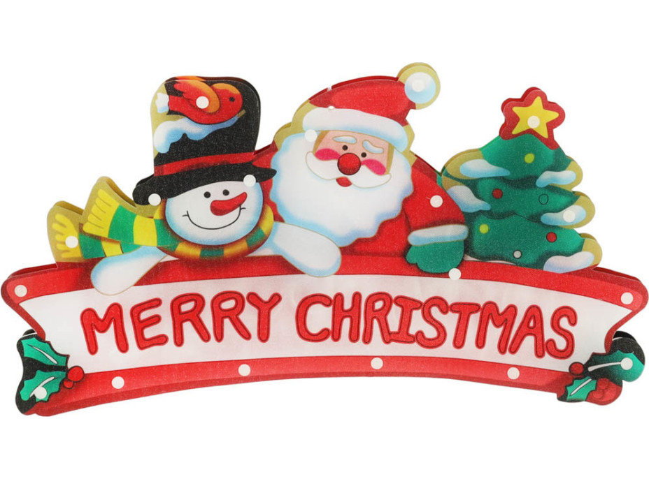 LED závěsná dekorace na okno - Merry Christmas - 45 cm