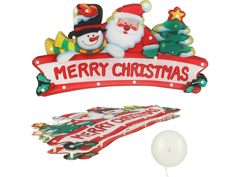 LED závěsná dekorace na okno - Merry Christmas - 45 cm