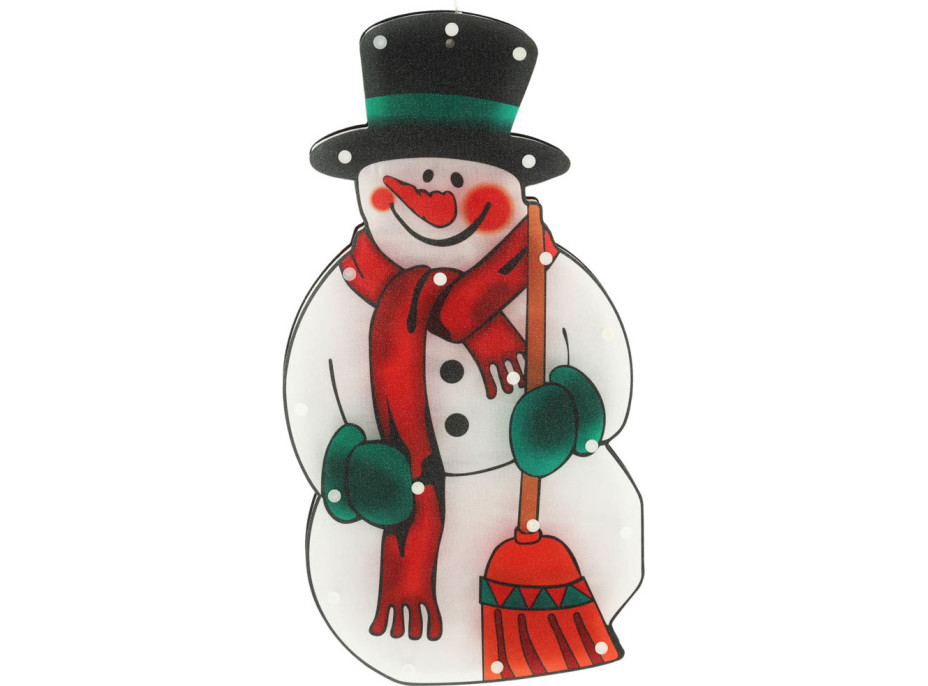 LED závěsná dekorace na okno - Sněhulák - 45 cm