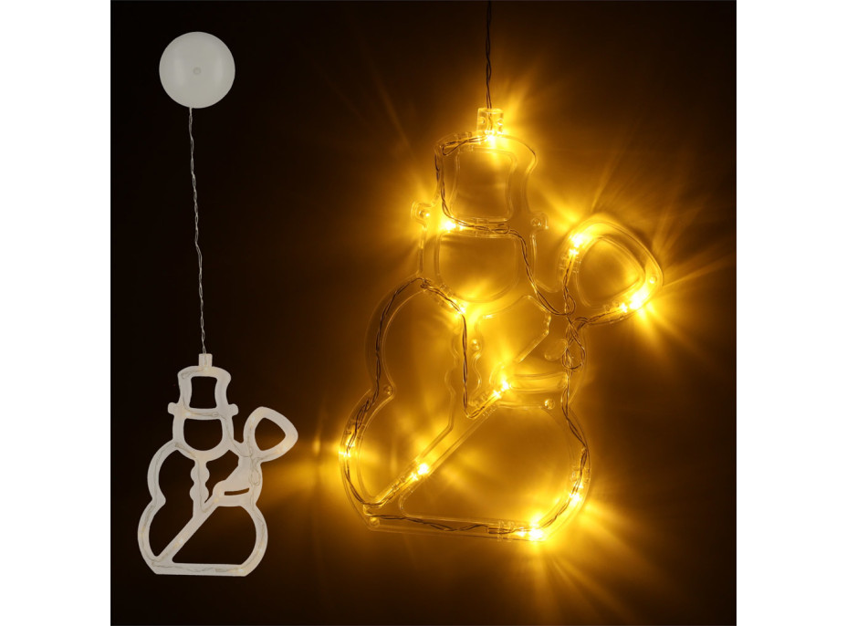 LED závěsná dekorace na okno - Sněhulák - 49 cm 10 LED