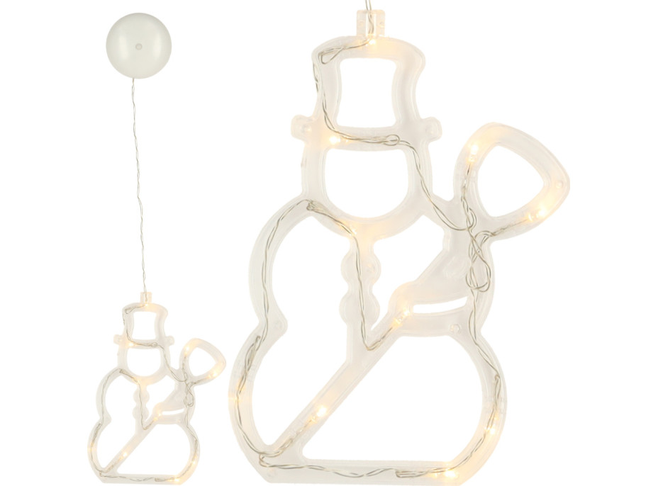 LED závěsná dekorace na okno - Sněhulák - 49 cm 10 LED