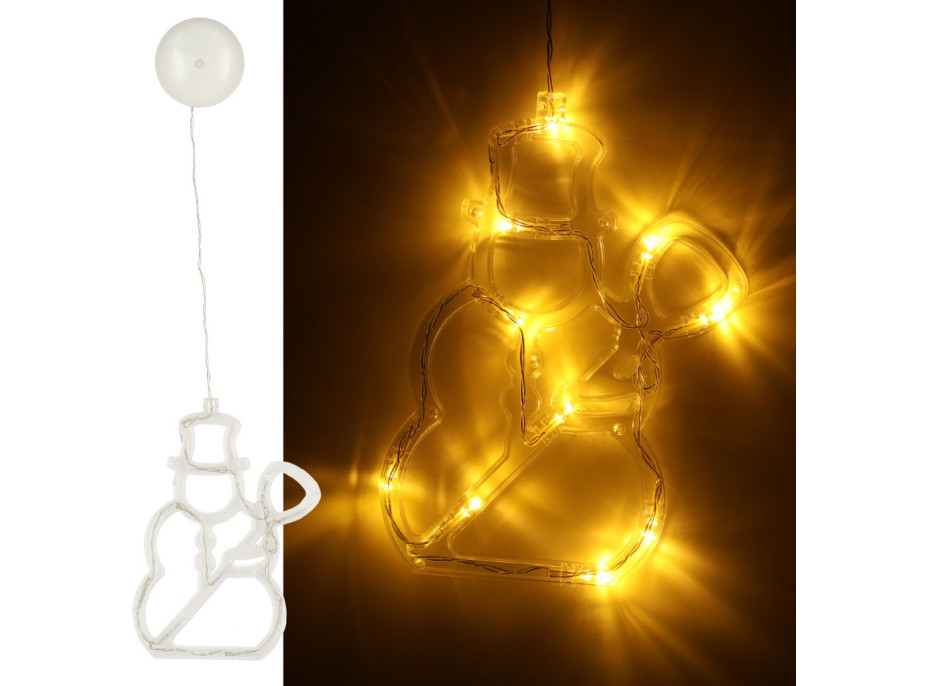 LED závěsná dekorace na okno - Sněhulák - 49 cm 10 LED