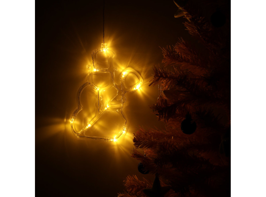 LED závěsná dekorace na okno - Sněhulák - 49 cm 10 LED