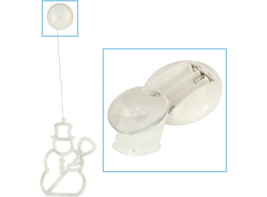 LED závěsná dekorace na okno - Sněhulák - 49 cm 10 LED