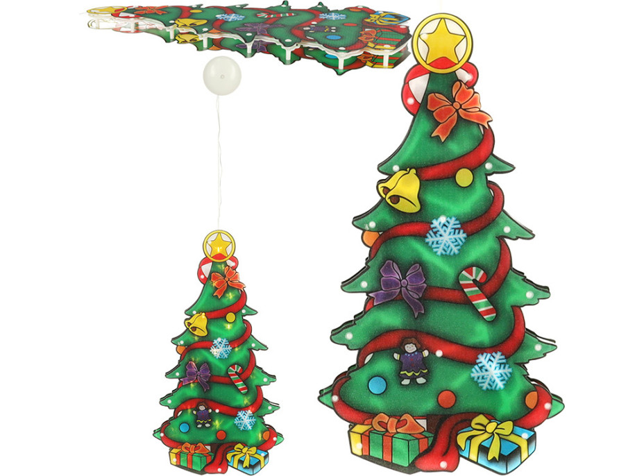 LED závěsná dekorace na okno - Vánoční stromek - 45 cm