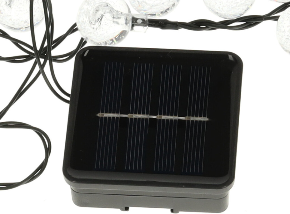 Solární zahradní osvětlení kuličky - 7 m 50 LED - teplá bílá