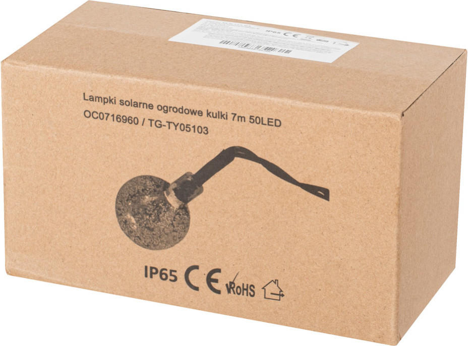 Solární zahradní osvětlení kuličky - 7 m 50 LED - teplá bílá