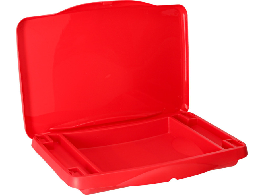 Dětský stolek do auta s úložným prostorem červený