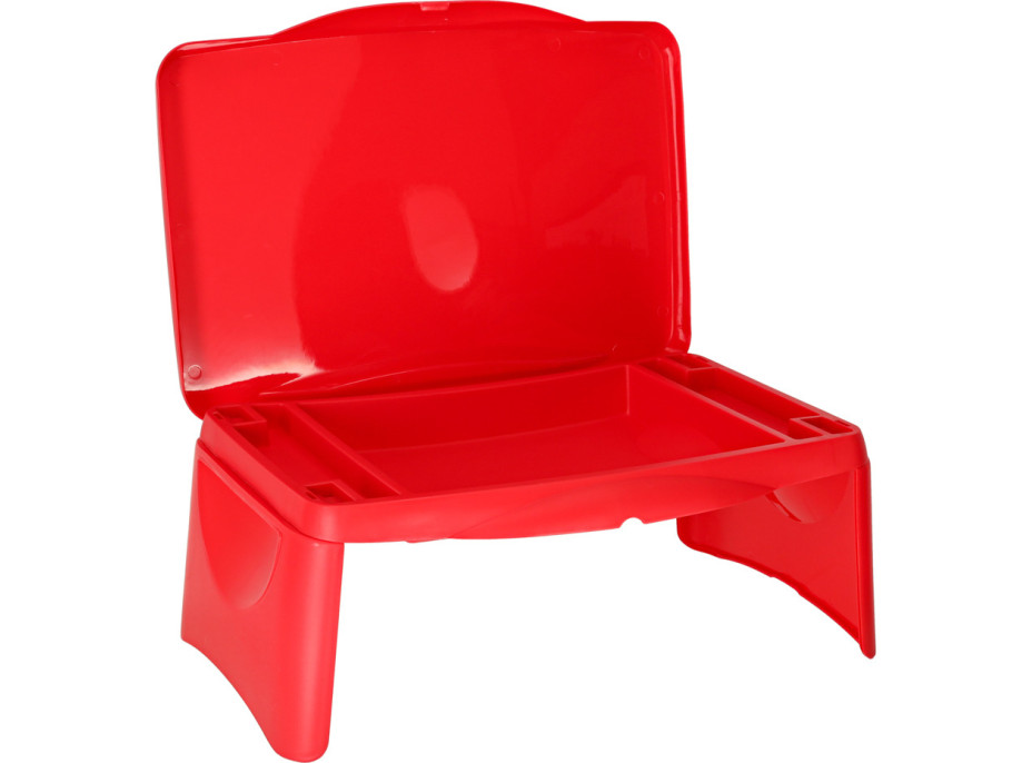 Dětský stolek do auta s úložným prostorem červený