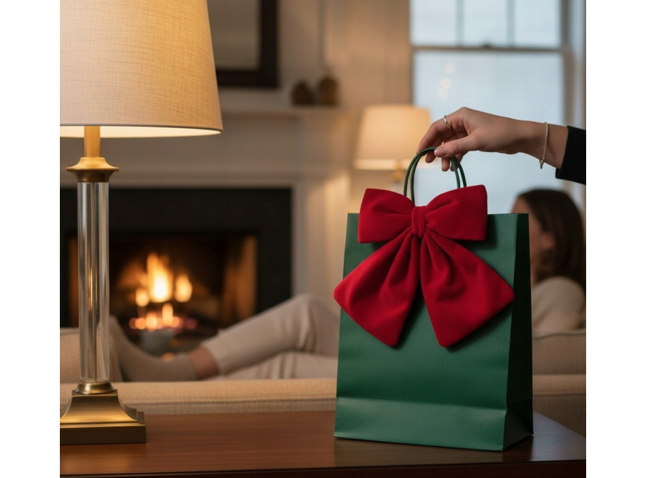 Dekorační mašle Rich Red Bow 14x12,5 cm - červená