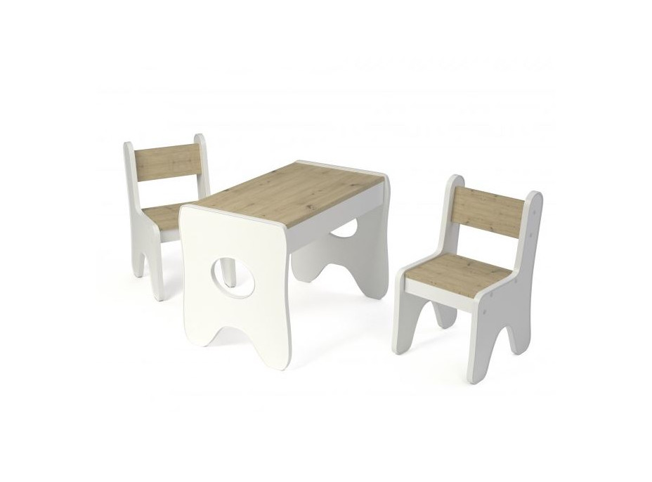 Dětský stolek se šuplíkem a dvěma židličkami - dub craft zlatý