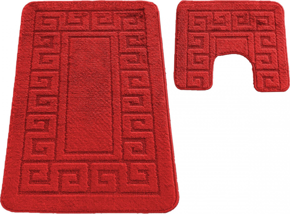 Sada koupelnových předložek s výřezem TÁŇA - greek - červená