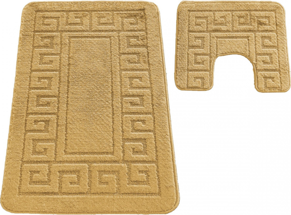 Sada koupelnových předložek s výřezem TÁŇA - greek - tmavě žlutá